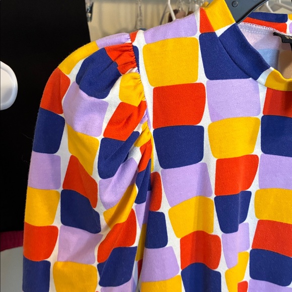 Nooworks Multicolor Checker Puff-Sleeve Top - Picture 3 of 4